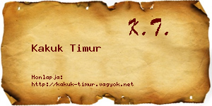 Kakuk Timur névjegykártya